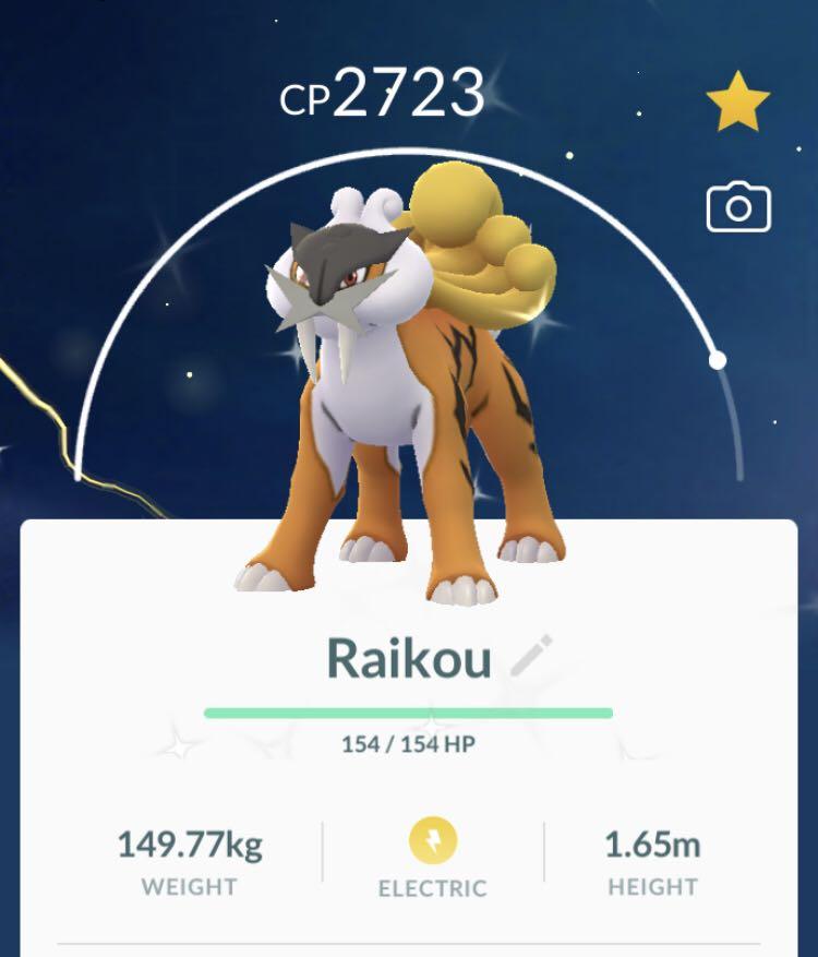 Shiny Raikou Pokmon Go, Video Gaming, Gaming Accessories, Game Gift Cards  & Accounts on Carousell