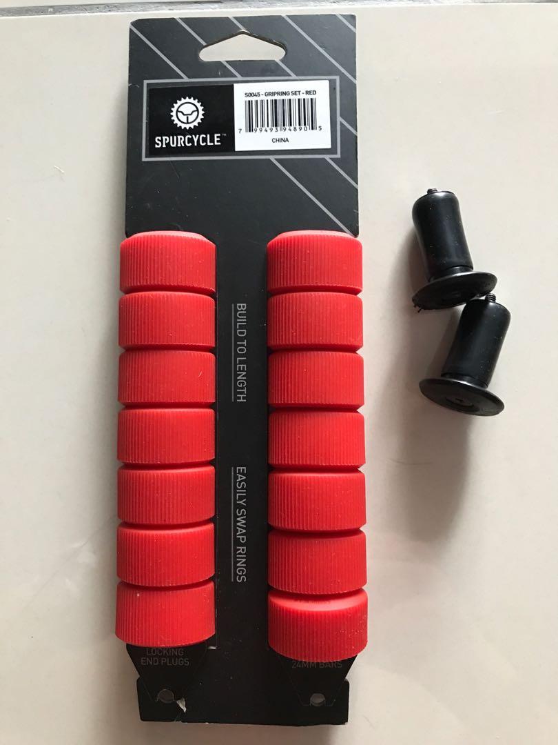 Spurcycle Silicone Grip Ring Set Red Sports Equipment Bicycles