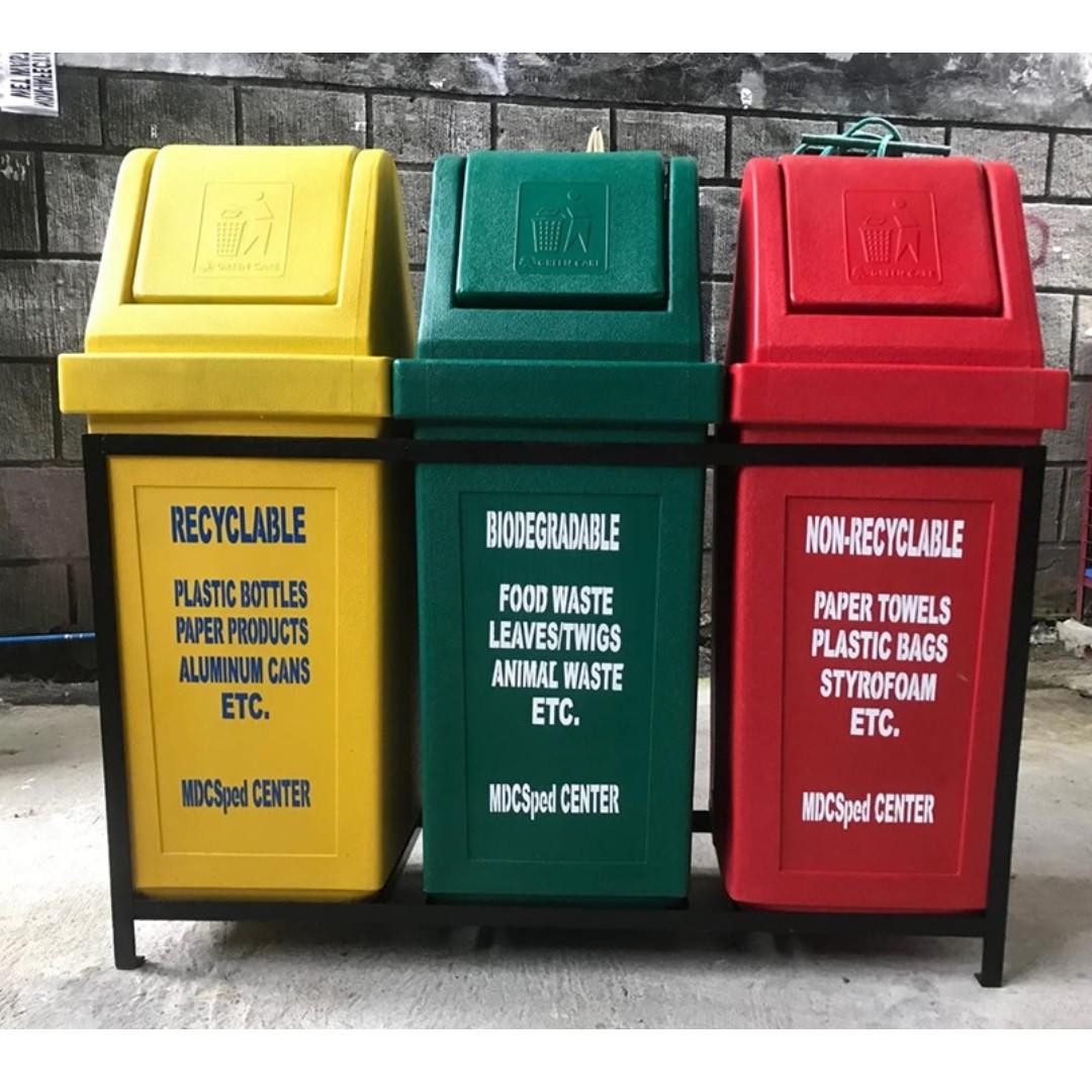 Waste segregation trash bin, Furniture & Home Living, Cleaning