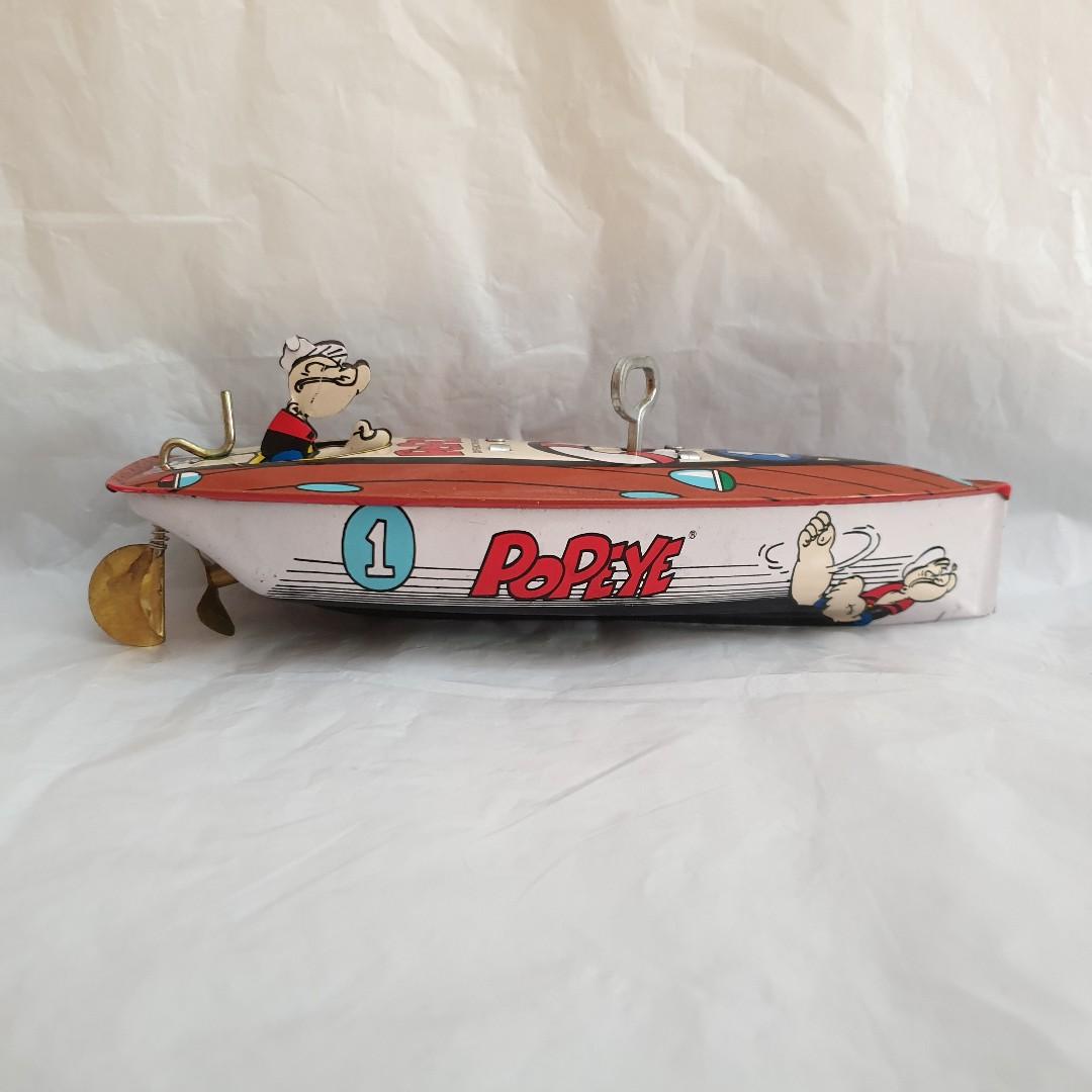 Windup Popeye Tin Speedboat Hobbies Toys Toys Games on Carousell