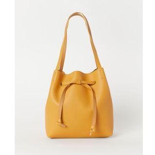 H&M Custard Yellow Drawstring Bucket Bag