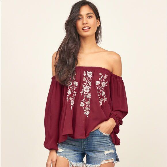 abercrombie off the shoulder top