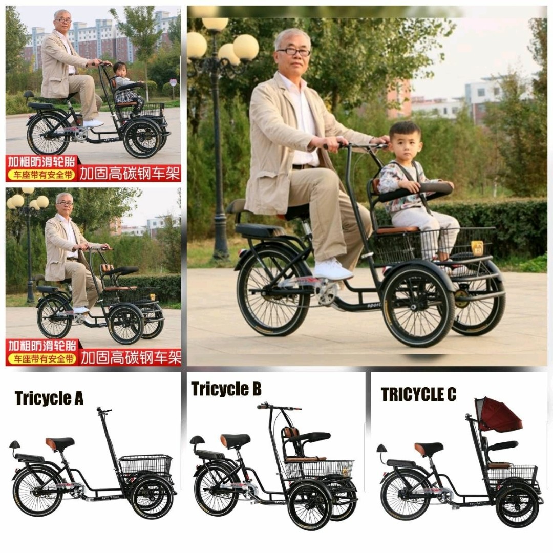 adult trike with baby seat