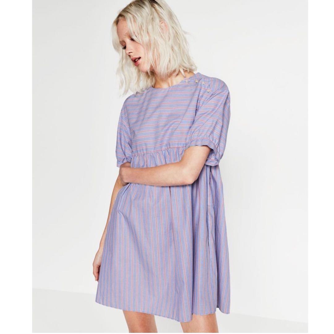 Authentic Zara Babydoll Striped Dress 