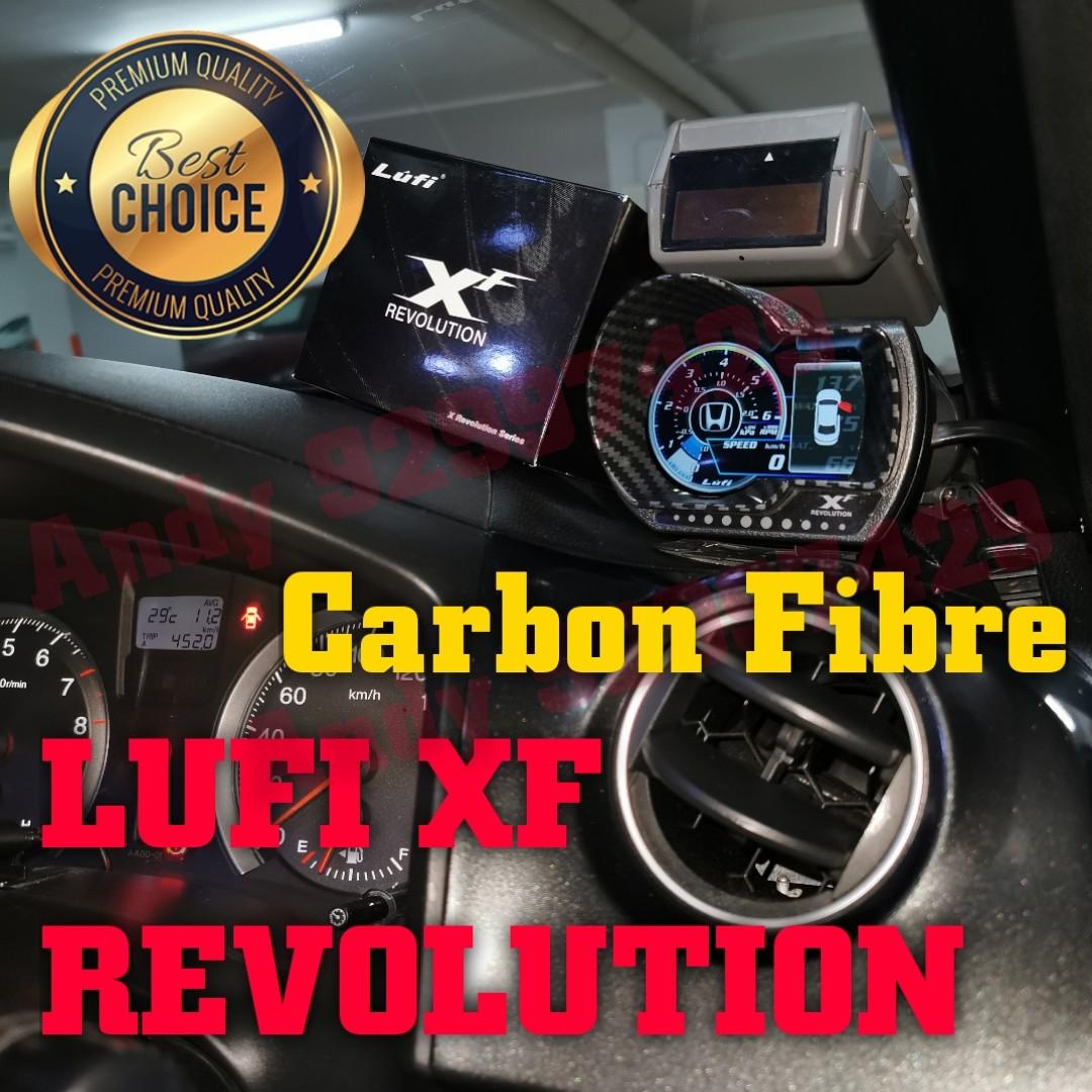 Carbon Fibre Lufi XF Revolution OBD OBD2 Gauge Meter display. lufi defi magician ultragauge