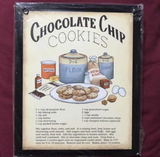 Chocolate Chips Cookies Retro Kitchen Wall Decor Design Craft