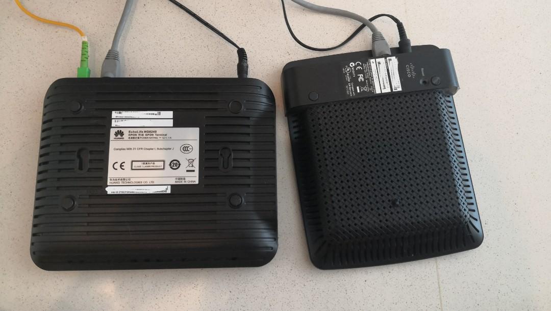 Cisco Linksys router & Huawei Echolife ONT, Computers & Tech, Parts