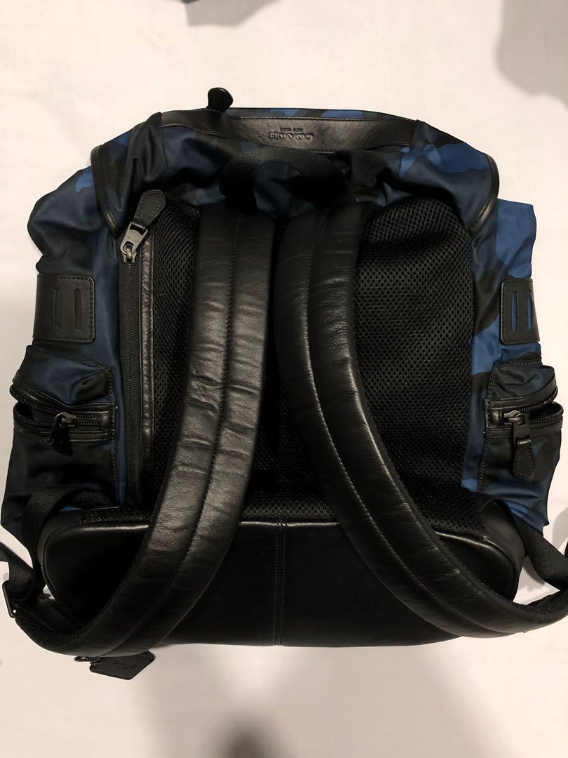 coach blue camo backpack