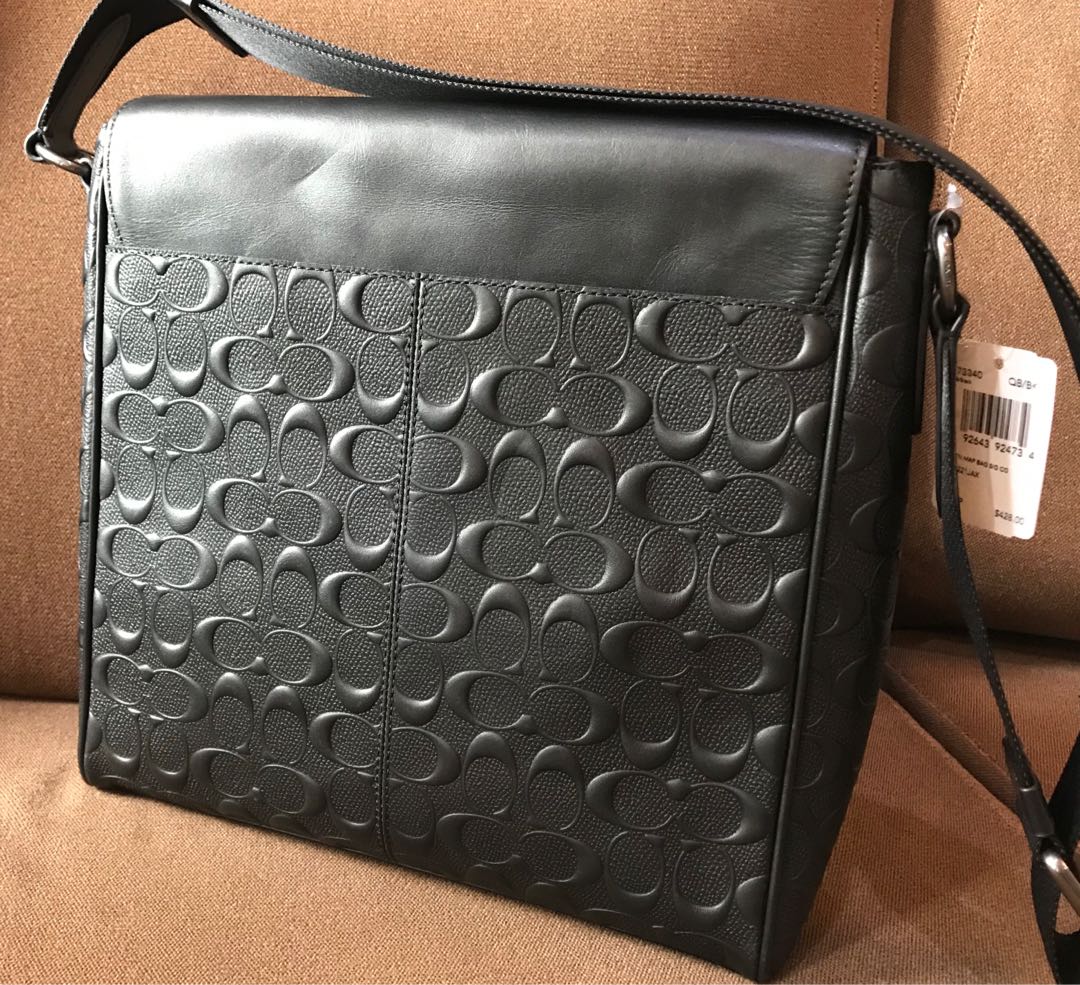 COACH HOUSTON MAP BAG IN LEATHER - Coach Houston Map Bag In Leather Black 1566100037 97ec491f 