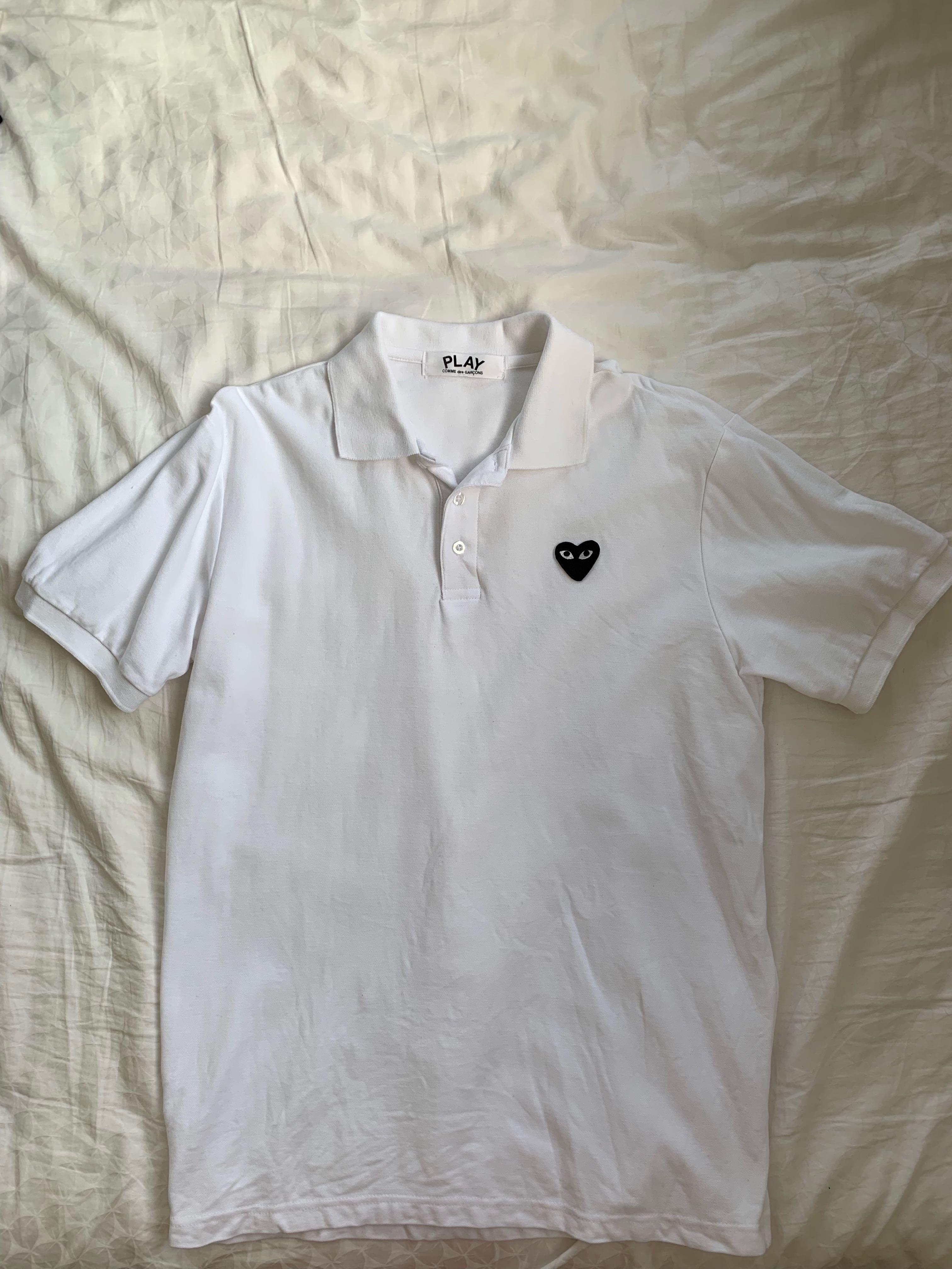 cdg polo white