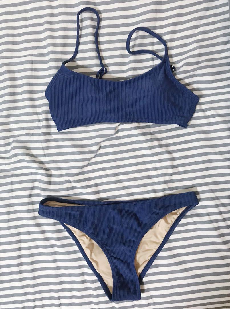 blue swimsuit top