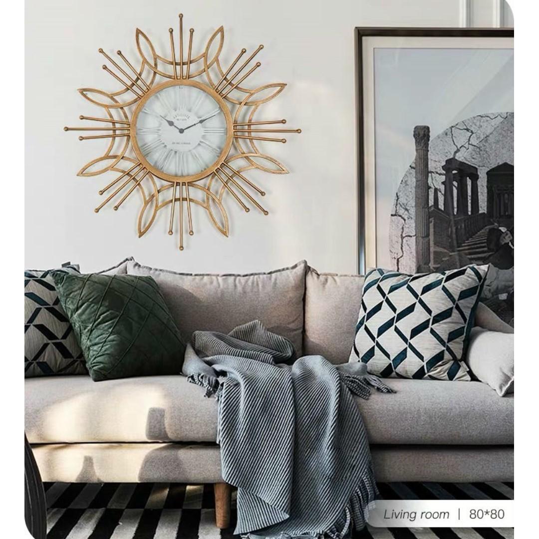Decorative Metal Wall Clock Elegant Classic Wall Decor