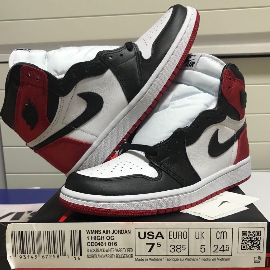 eur38.5 6Y Air Jordan 1 Retro High OG Satin Black Toe Nike CD0461 016 AJ1 ai 2019 Carousell