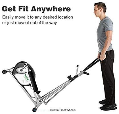 Finether Home Fitness Exercise Bike Magnetic Elliptical Cross Trainerwith 8 Resistance Levels Heart