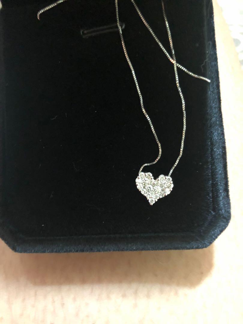 Heart Necklace Japan white gold (Category: Necklaces) located in Santa Rosa. Submitted by sashamonster (Listing ID 246223809, Image 2). Description: Authentic 18K White gold necklace with half carat illusion heart pendant Authentic Natural Diamonds *rarely used GOOD AS NEW .