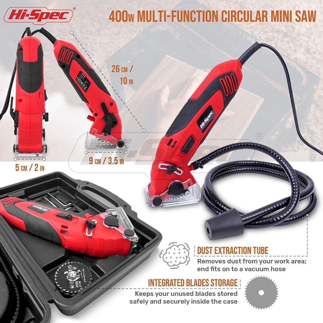 Hi Spec 400w Multi Function Circular Mini Saw With Depth Guide