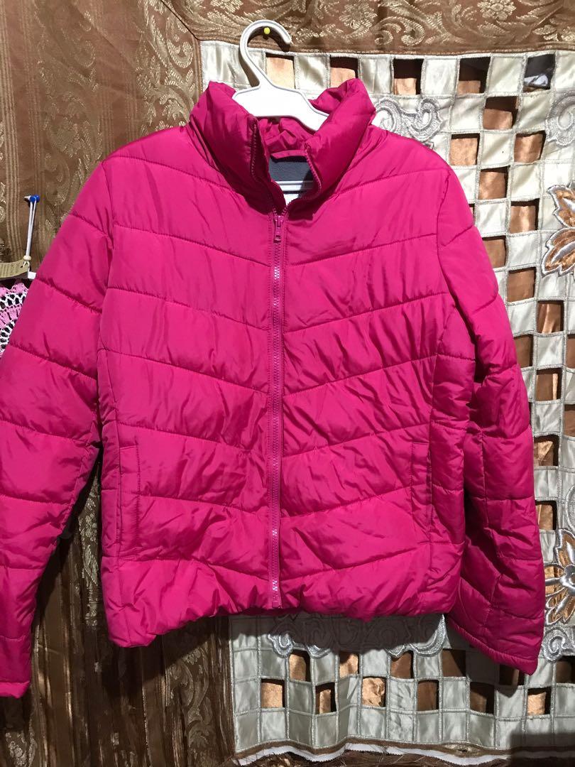 hot pink bubble coat