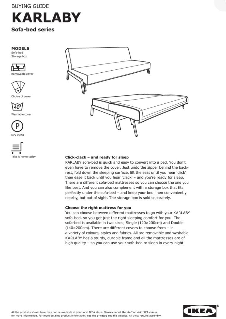 IKEA Sofa Bed, Furniture & Home Living, Furniture, Sofas on Carousell