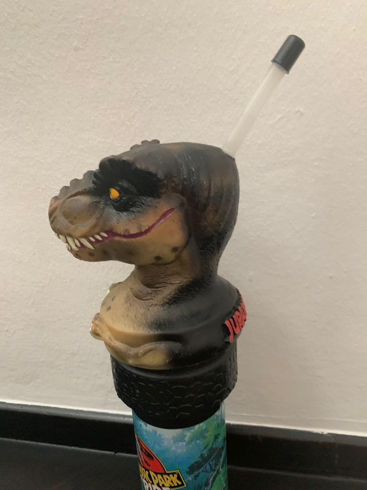 Jurassic Park T. rex dinosaur universal studio water bottle container figurine head, Hobbies