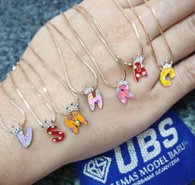 Kalung Anak Mickey Emas Asli Ubs Fesyen Wanita Perhiasan Di Carousell