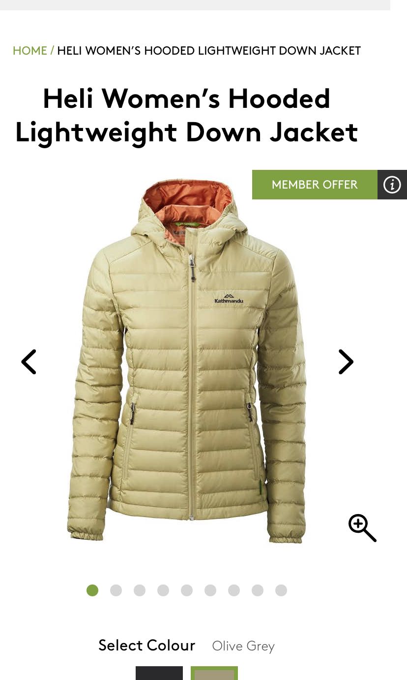 kathmandu light down jacket