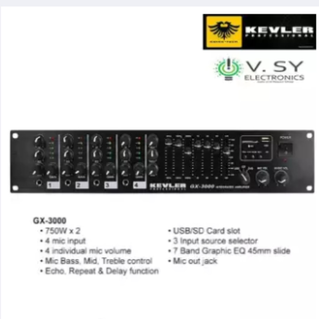 Kevler Gx 3000 Integrated Amplifier 750w X 2 Gx 3000 Gx3000 Audio Soundbars Speakers Amplifiers On Carousell