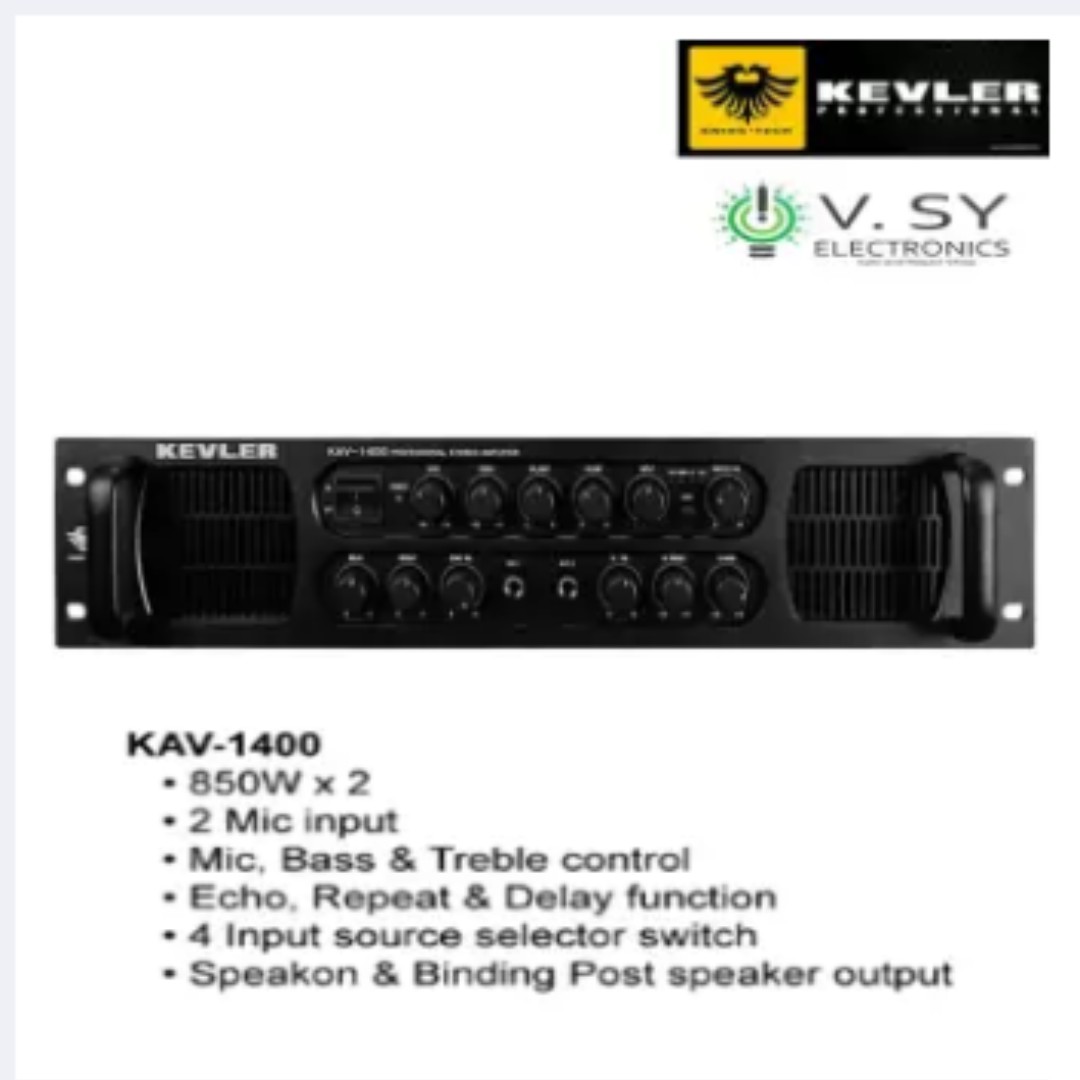 Kevler Kav 1400 High Power Karaoke Amplifier 850w X 2 Max Audio Soundbars Speakers Amplifiers On Carousell