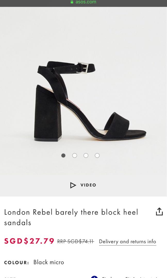 london rebel barely there block heel sandal