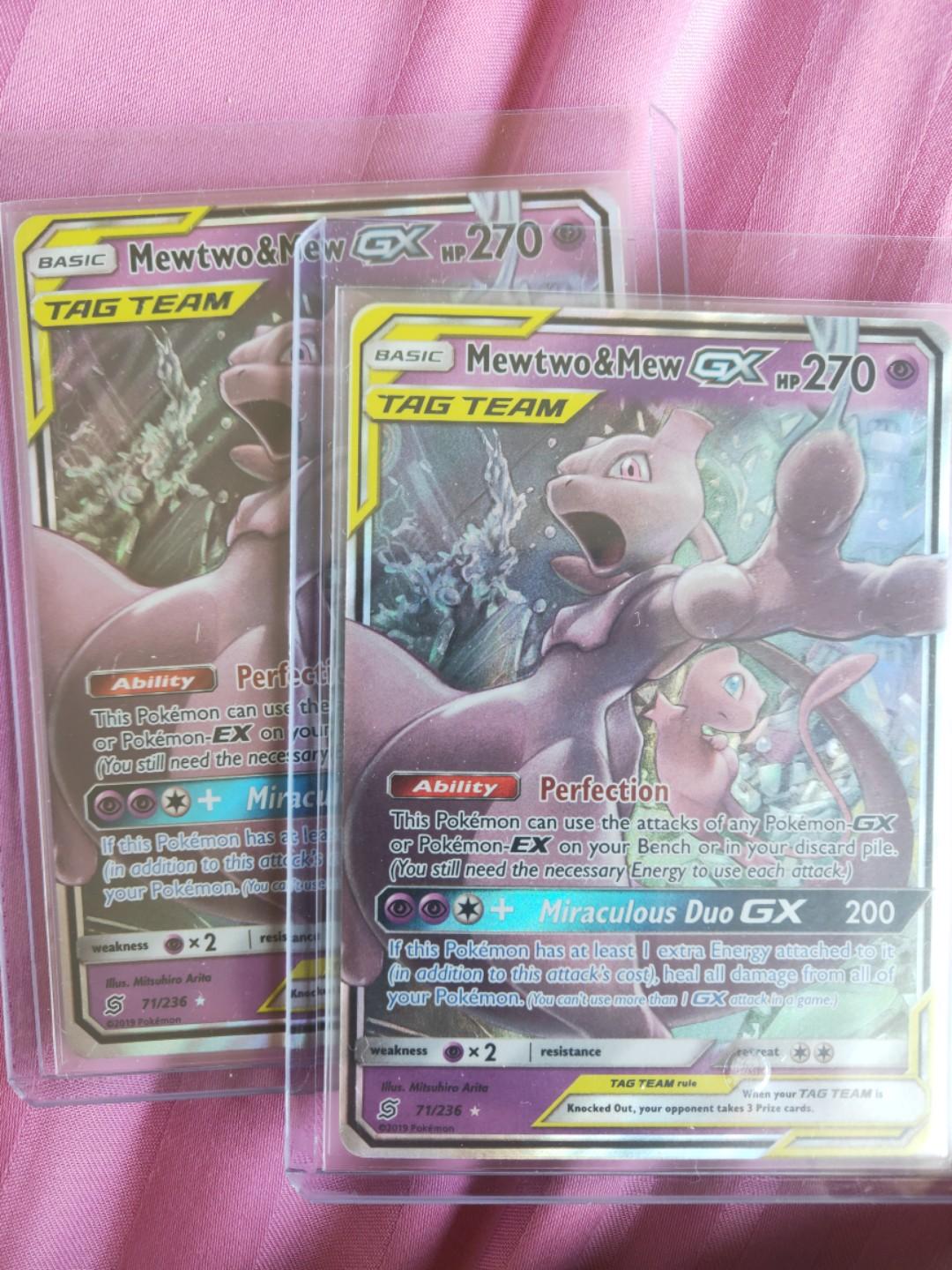 Pokemon Mewtwo /& Mew GX Tag Team Tin 4 BOOSTER PACKS BRAND NEW FACTORY SEALED!!