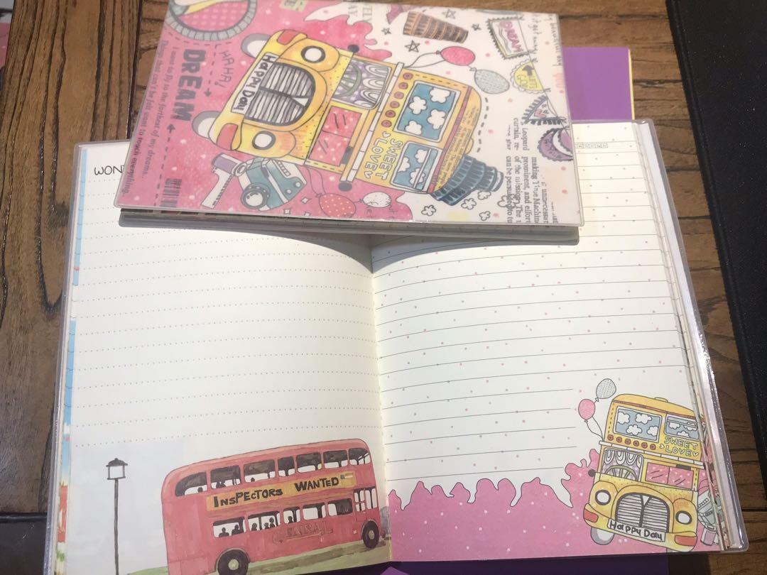 Notebook (Category: Stationery & School Supplies) located in Singapore. Submitted by royalcloud_a216db (Listing ID 246362459, Image 10). Description: Colorful notebook with monthly and weekly schedule. 48 pages, 6 designs. A4 paper below for comparison purpose. Normal postage included. Self collection at Yishun MRT..