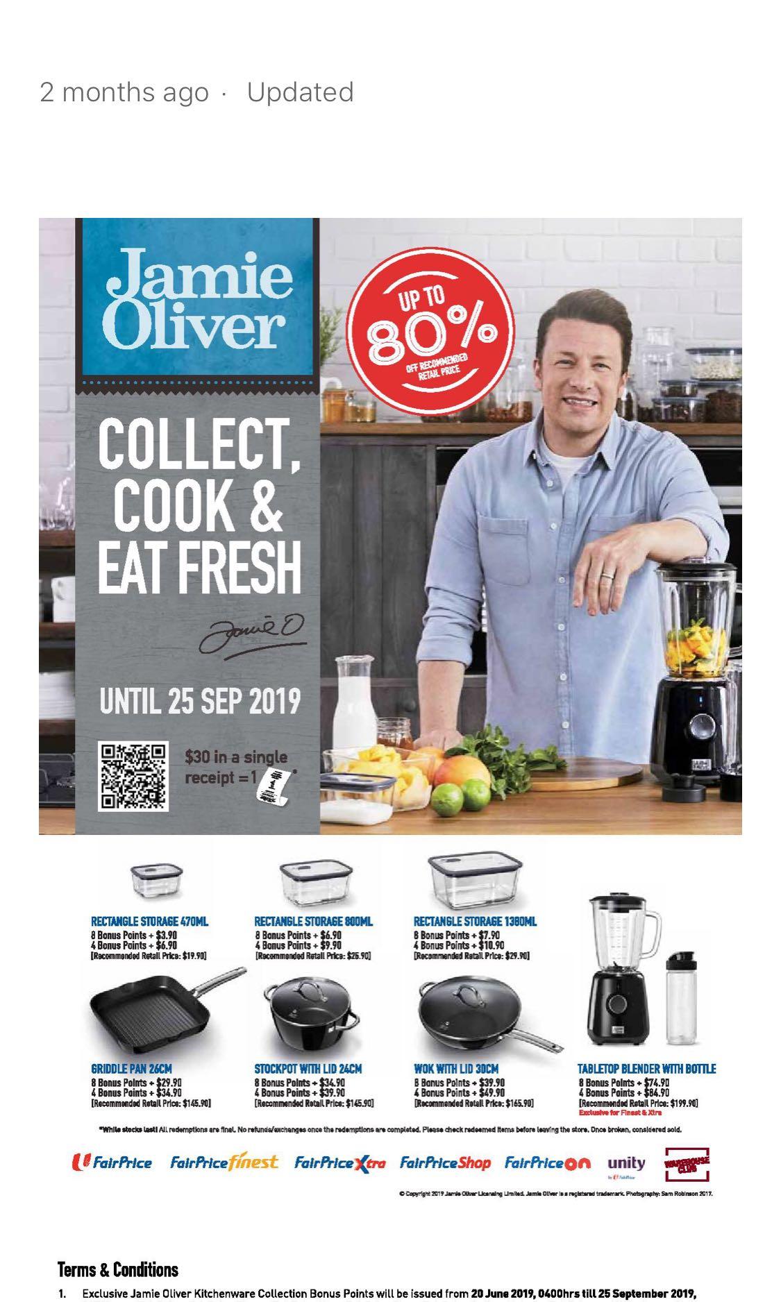 NTUC Fairprice Bonus Points Jamie Oliver Kitchenware Collection