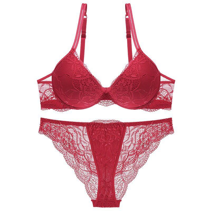 Red lace bra & panty set, Women's Fashion, New Undergarments & Loungewear  on Carousell