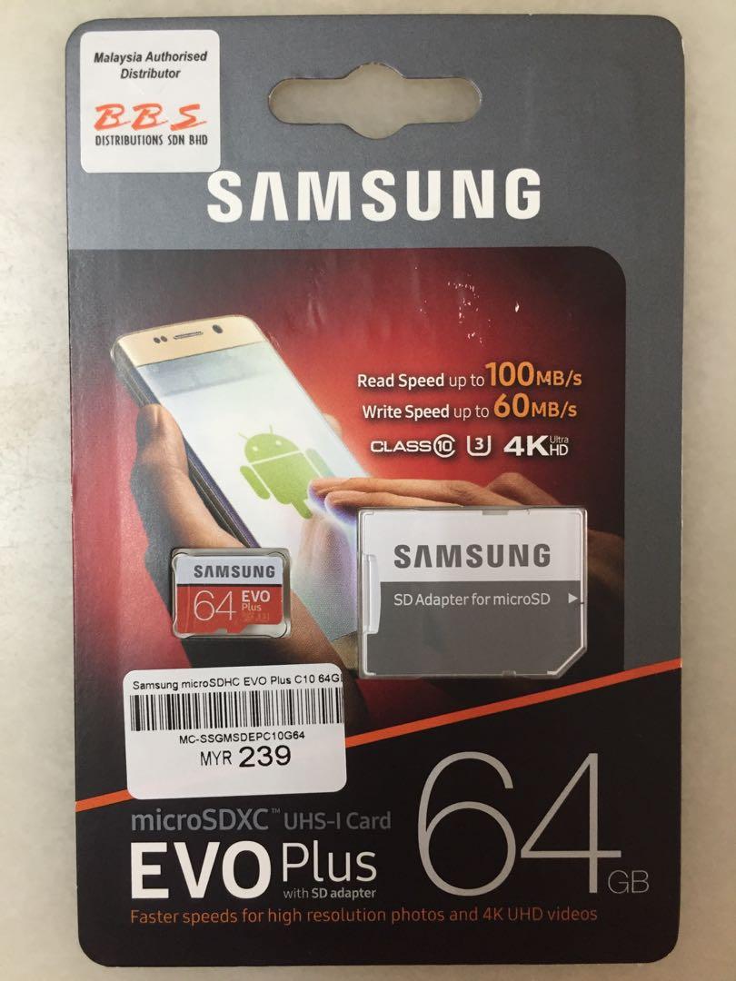 Samsung Evo Plus Micro Sd 64gb Class 10 Orignal Mobile Phones Tablets Mobile Tablet Accessories Mobile Accessories On Carousell