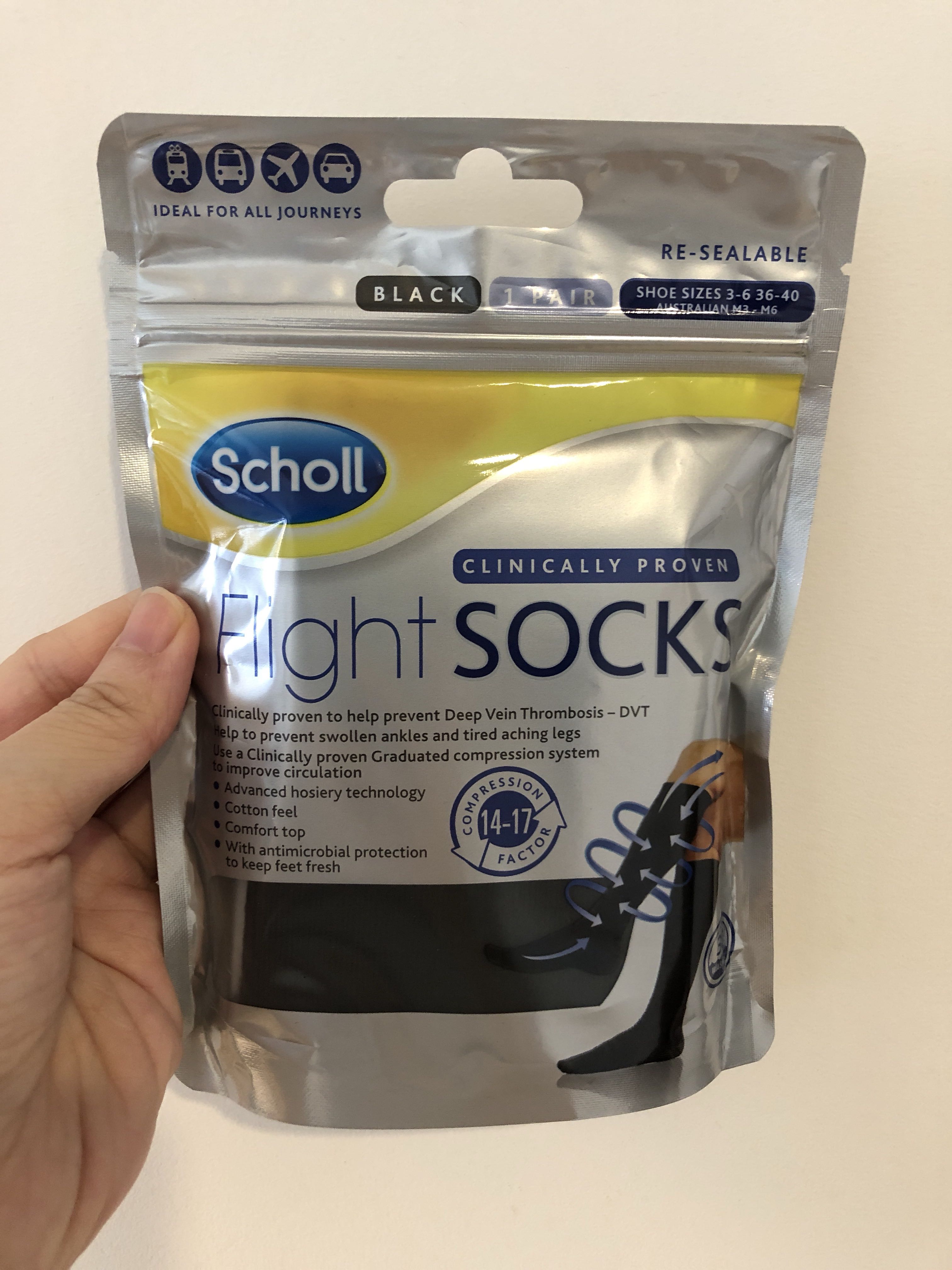 Scholl Flight Socks 🧦 Size 36-40, Women's Fashion, Watches & Accessories,  Socks & Tights on Carousell