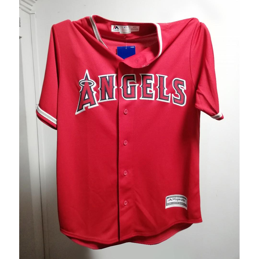 Men's Majestic Red Los Angeles Angels Official Cool Base Jersey