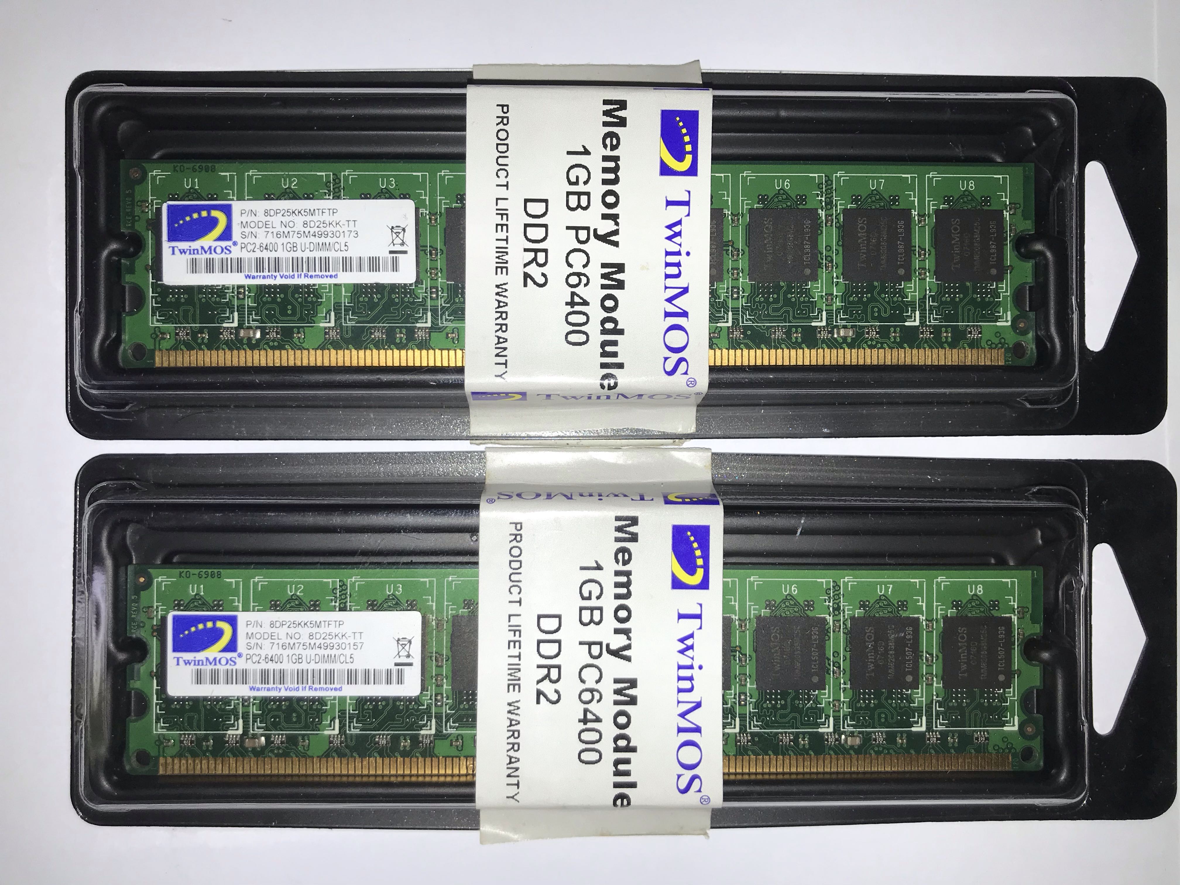 Twinmos Ddr2 Ram 2x1gb 800mhz Computers Tech Parts Accessories Networking On Carousell