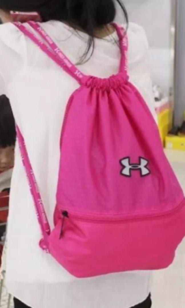 under armour drawstring bag pink