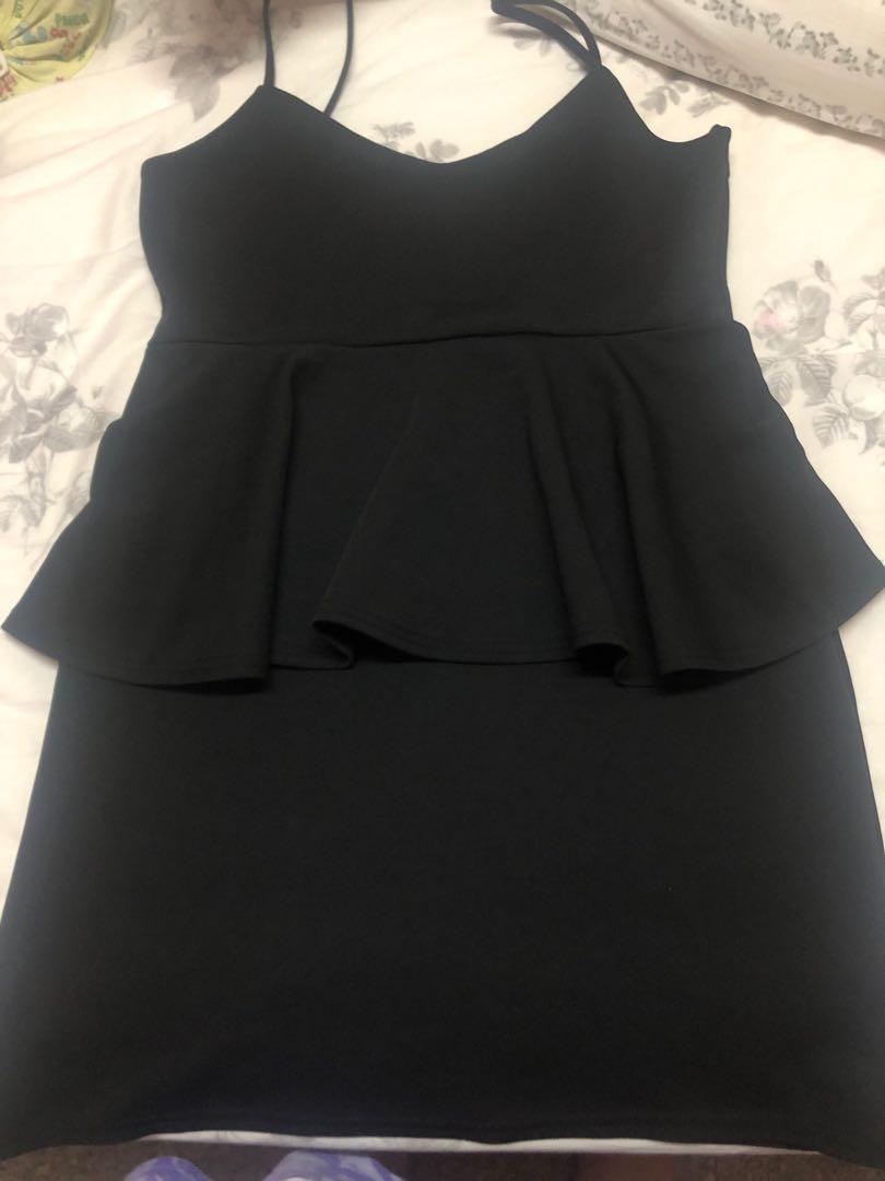 Used Boohoo Peplum Mini Dress Plus Size Women S Fashion Clothes