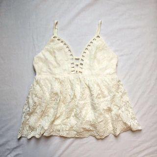 Forever 21 - Cream Lace Baby Doll Top