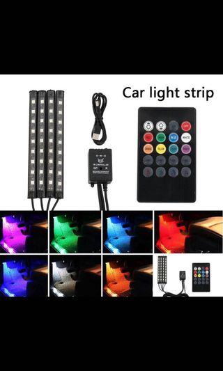 Universal Car Legroom Colourful Multi-colour Music LED Strip DIY Cigeratte Socket USB Suitable For All
