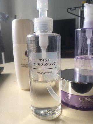 Cleansing products - Shu Uemura, Muji, and Daiso