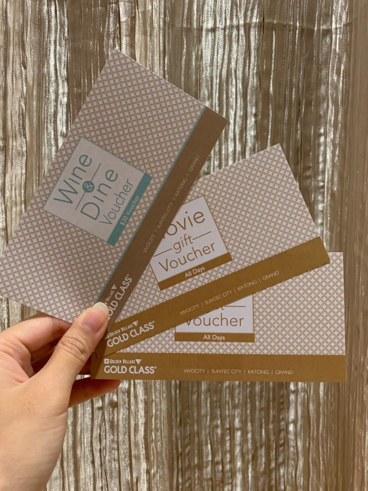 2x Gold Class Tickets + 20 meal voucher, Tickets & Vouchers, Vouchers on Carousell
