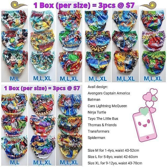 3pcs 7 Cars Thomas Tayo Batman Avengers Pokemon Ninja Turtle Brief Underwear Undergarments For Toddler Or Children Babies Kids Boys Apparel 4 To 7 Years On Carousell