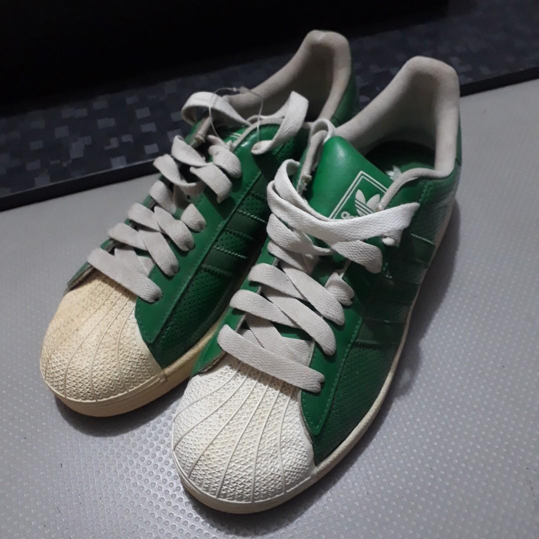 adidas superstar white green