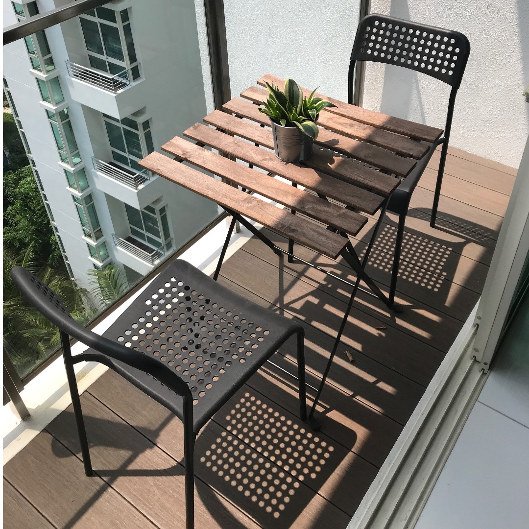 Ikea balcony chair and table discount