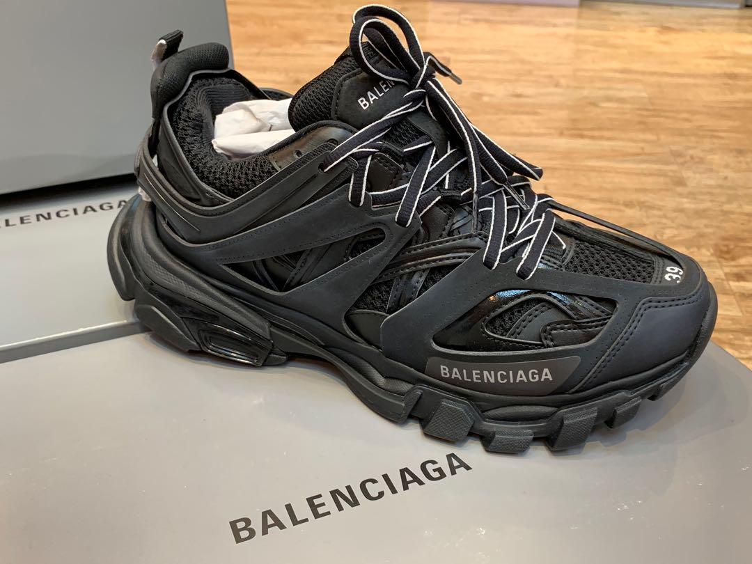 Track leather trainers Balenciaga Black size 36 EU in Leather