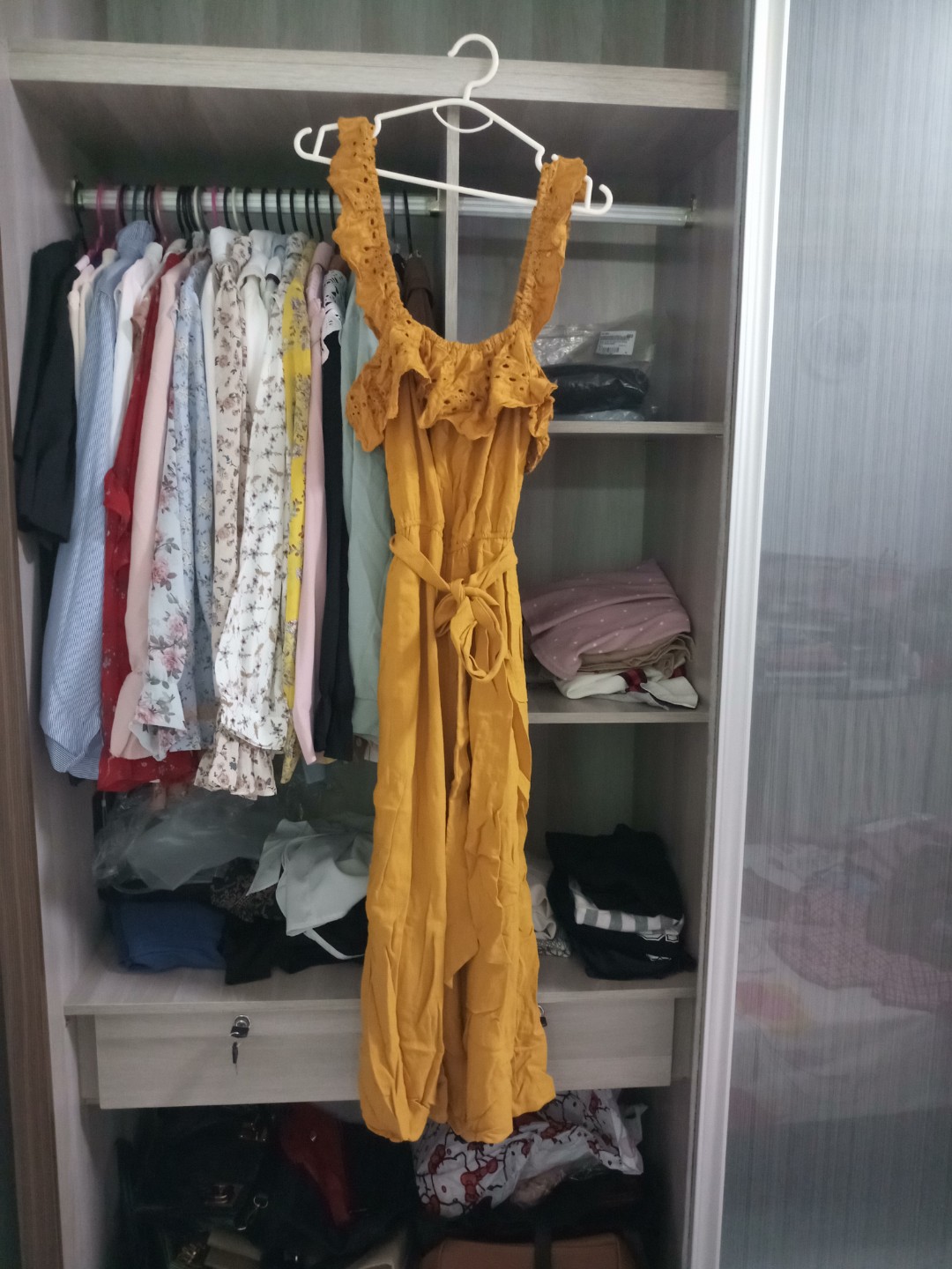 forever 21 mustard jumpsuit