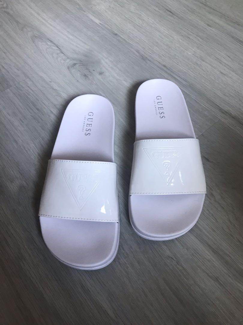 guess white sandals