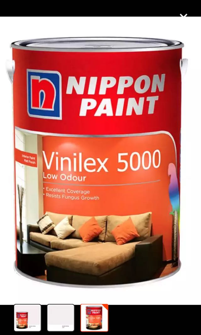 BRAND NEW Nippon Paint Vinilex 5000 5L 1139 (Orchid White), Furniture