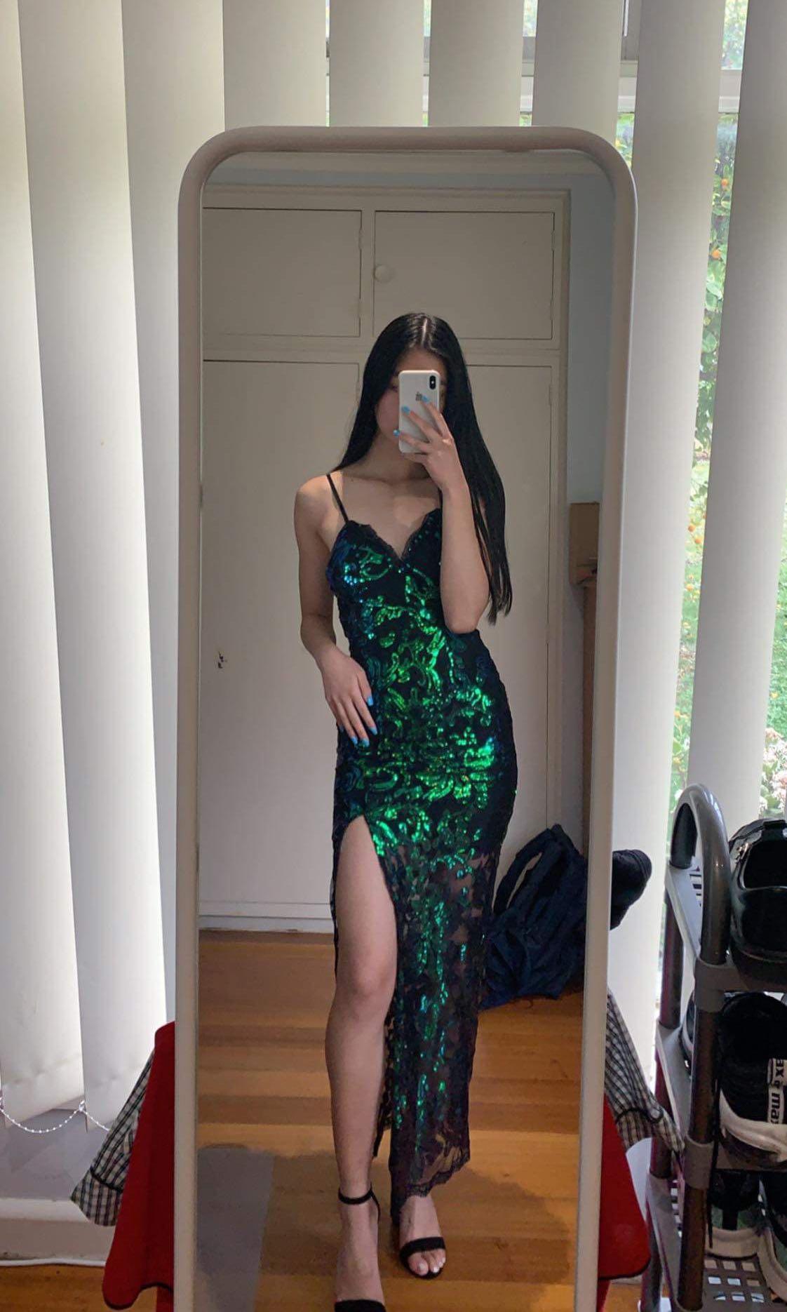 Chiffon Boutique Pelican Sequin Maxi Dress